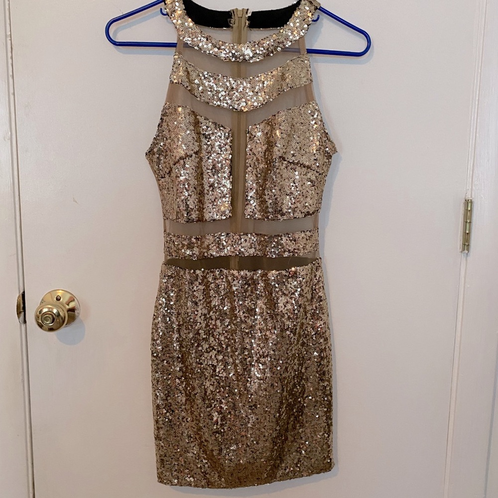 Gold cocktail dress